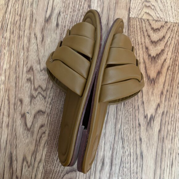 Vince Women's Palmetta Slide Sandals in Dark Amber Leather Size 9 CONTEMPORARY - Picture 5 of 8